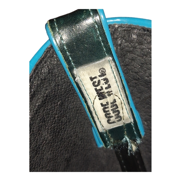 Vintage Code West 1990’s Cowgirl Boots USA Turquoise Red Flame - Picture 5 of 16